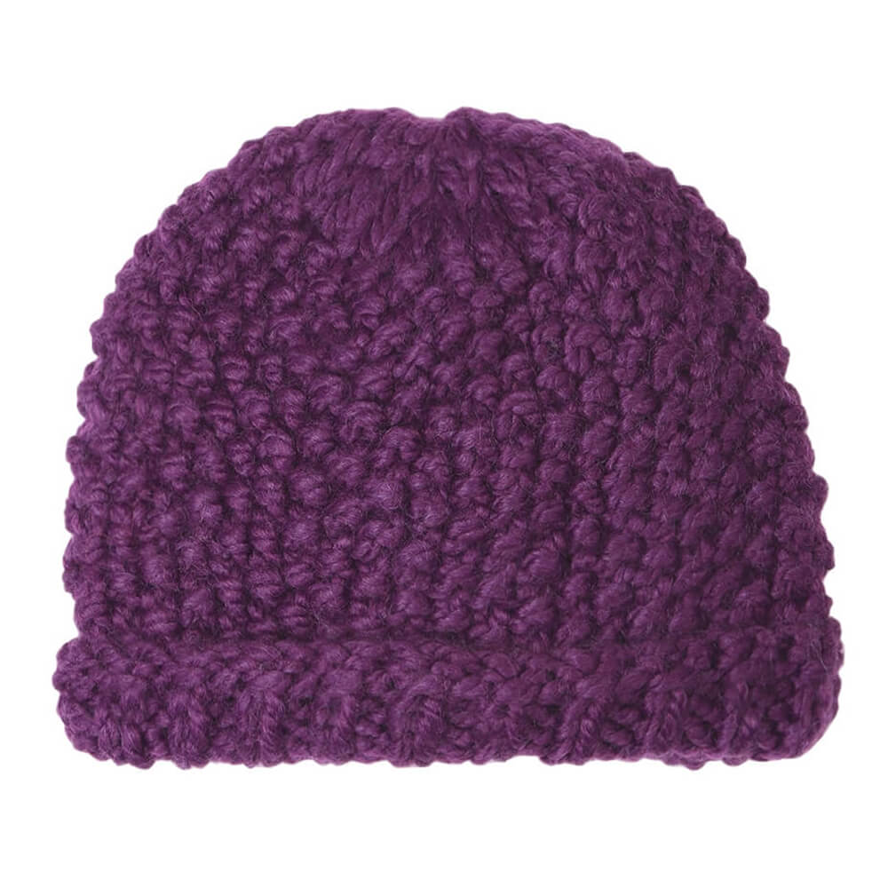 Purple Self-Design Beanie - 2672
