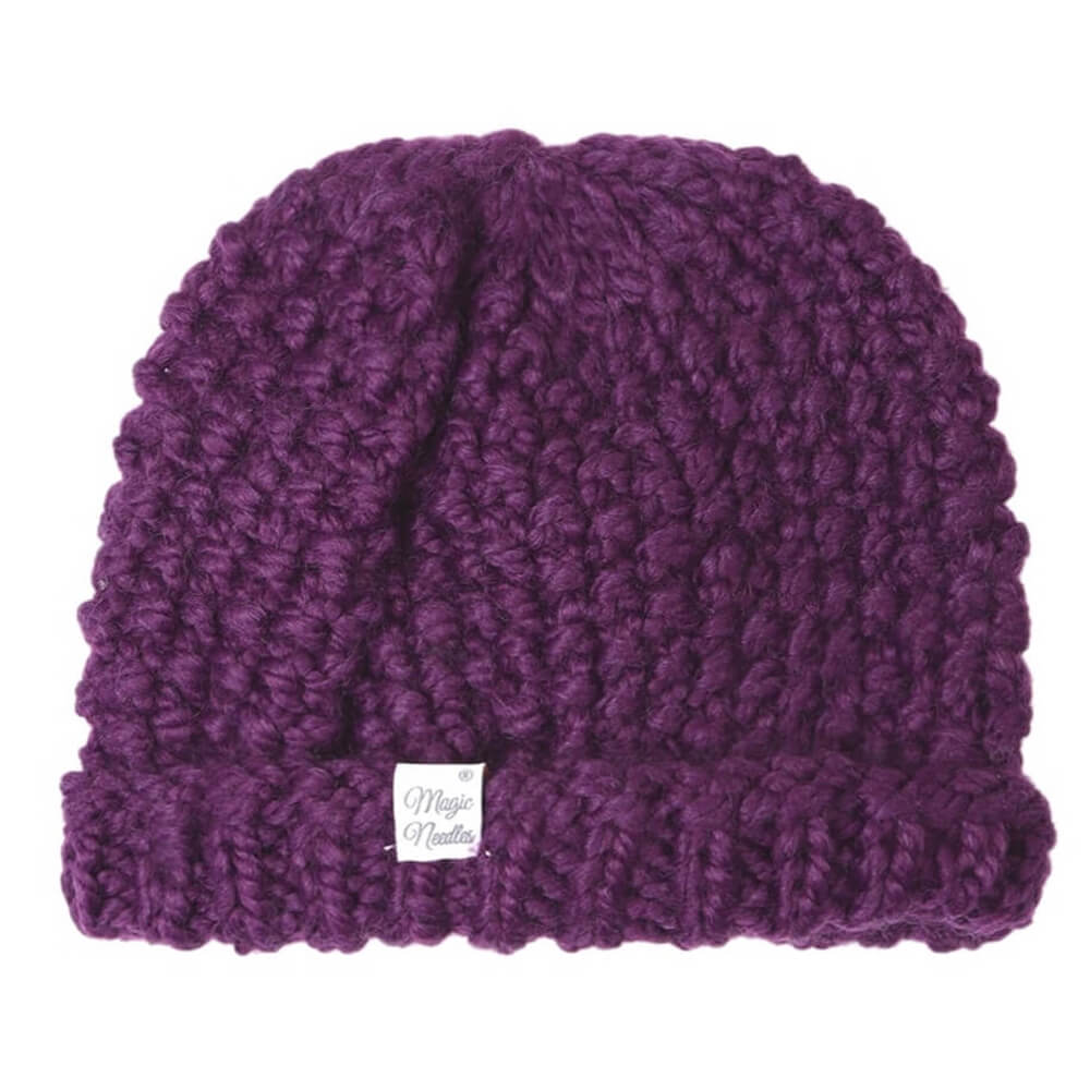 Purple Self-Design Beanie - 2672