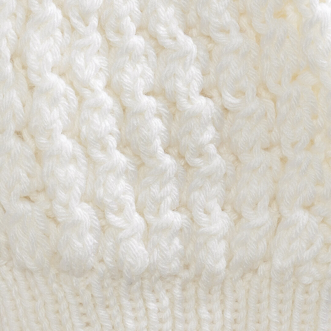 White Self-Design Beanie - 268