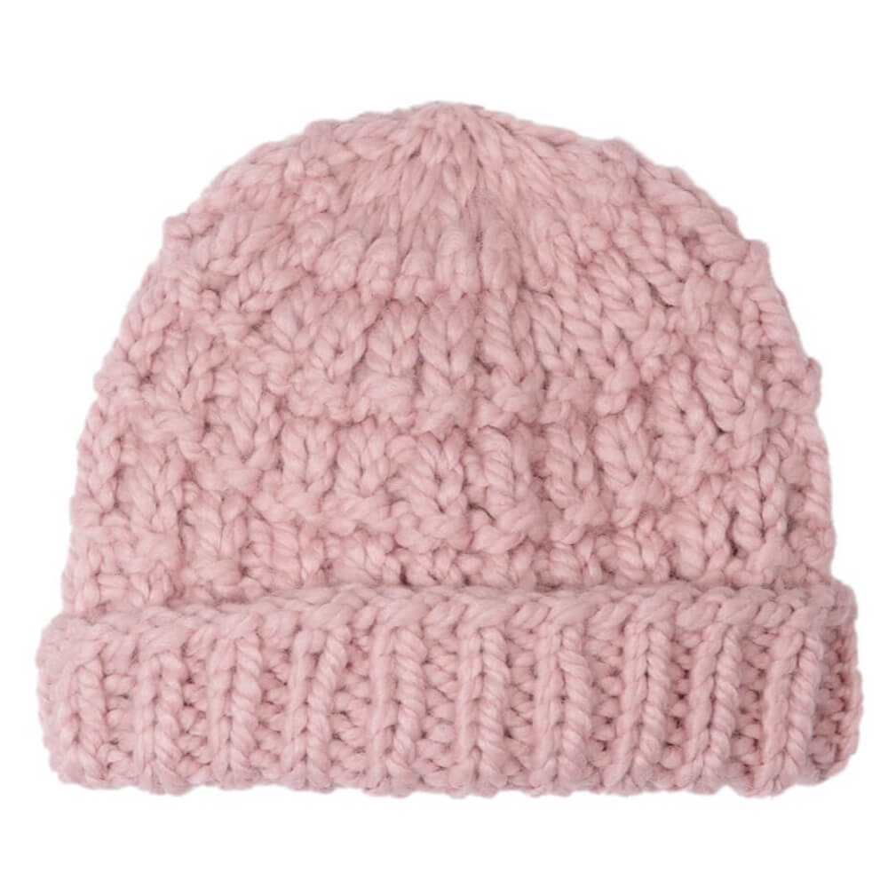 Pink Self-Design Beanie - 2682