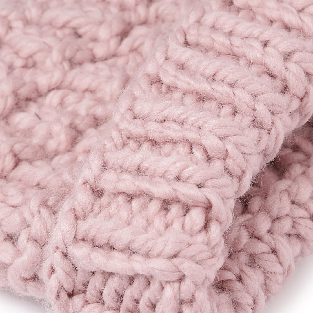 Pink Self-Design Beanie - 2682