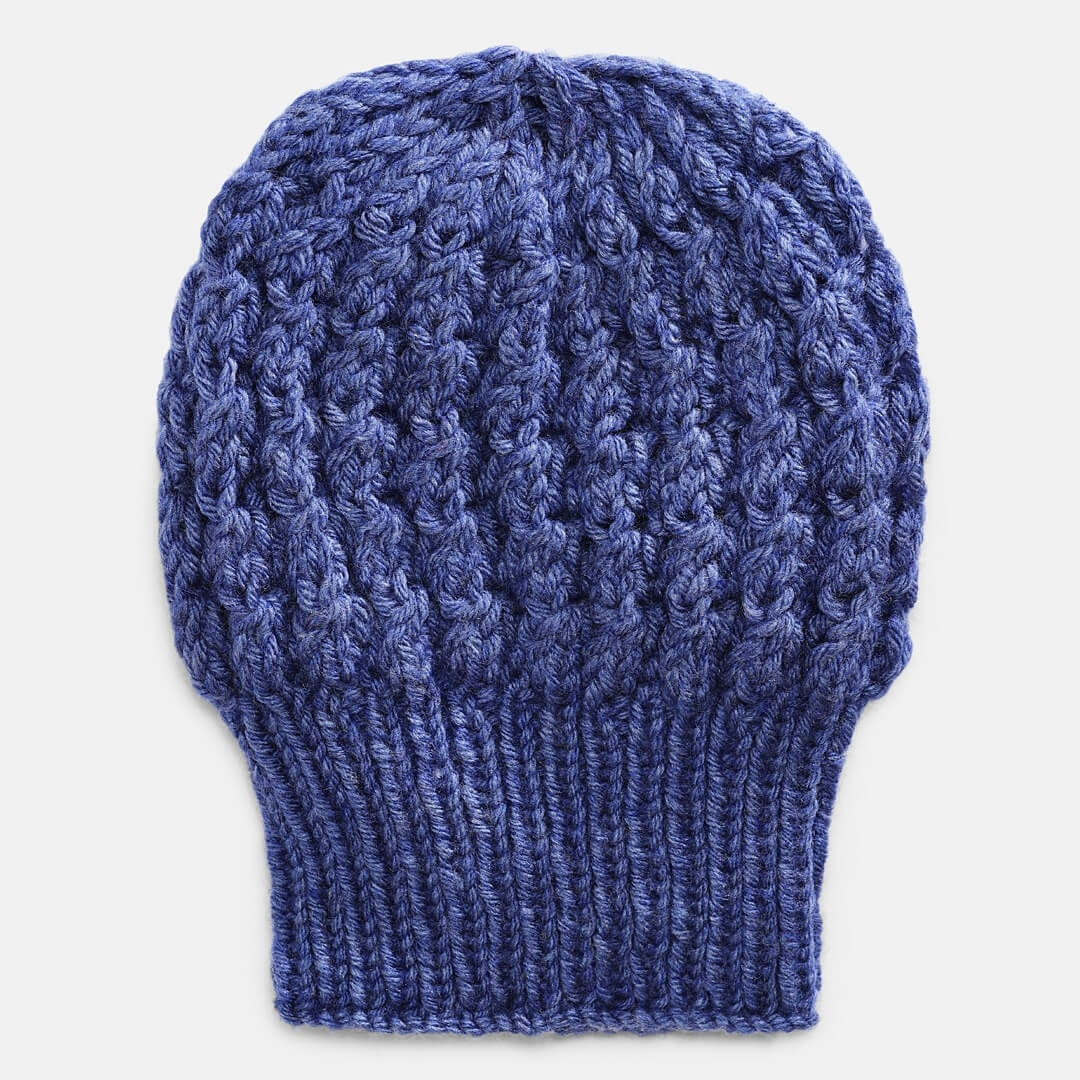 Blue Self-Design Beanie - 269