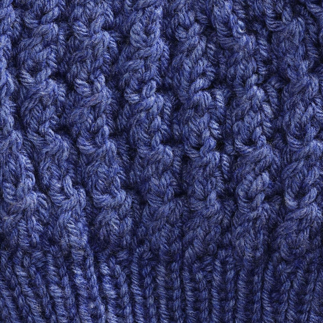 Blue Self-Design Beanie - 269