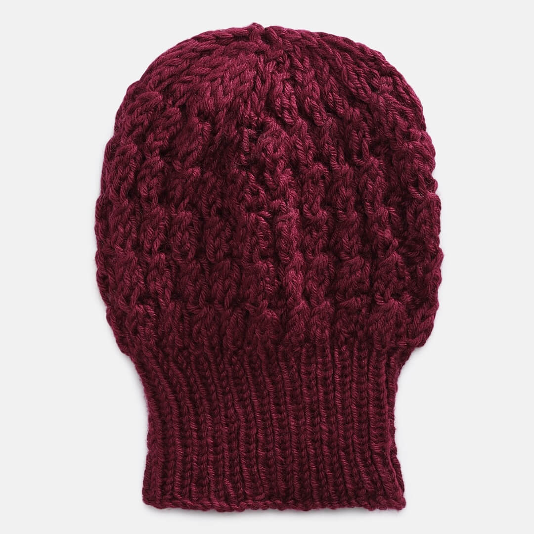 Maroon Self-Design Beanie - 270