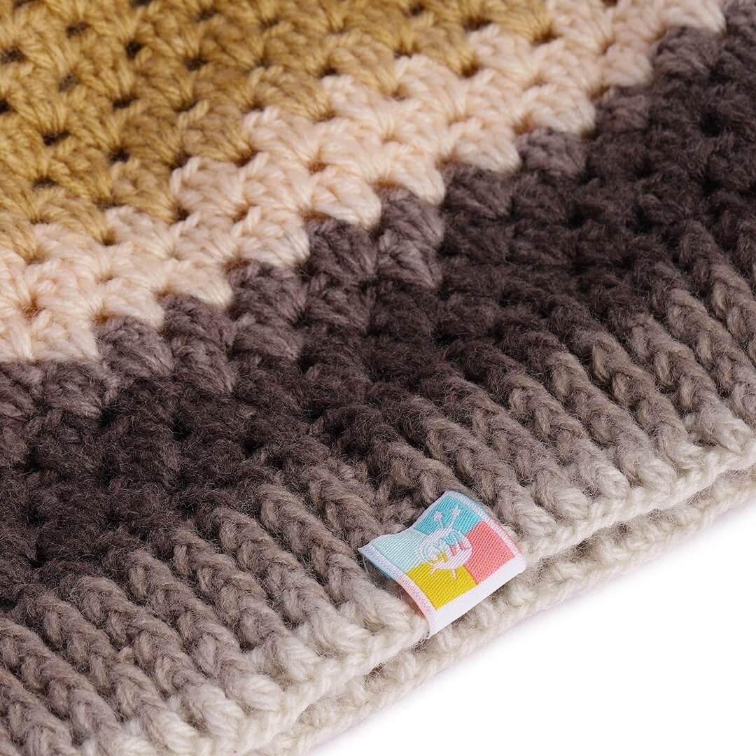 Brown Self-Design Beanie - 2791