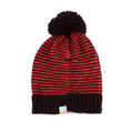 Brown and Red Beanie with Pompom - 2880