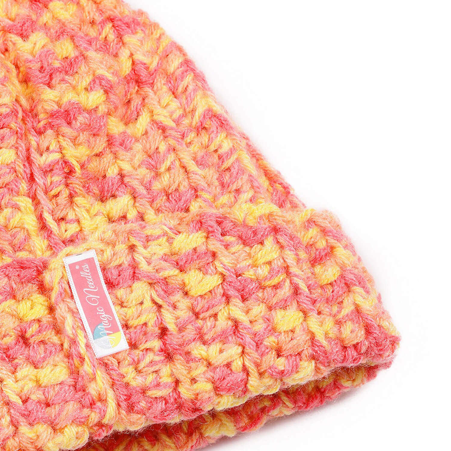 Multi-Color Fold Cap with Pompom - 2892