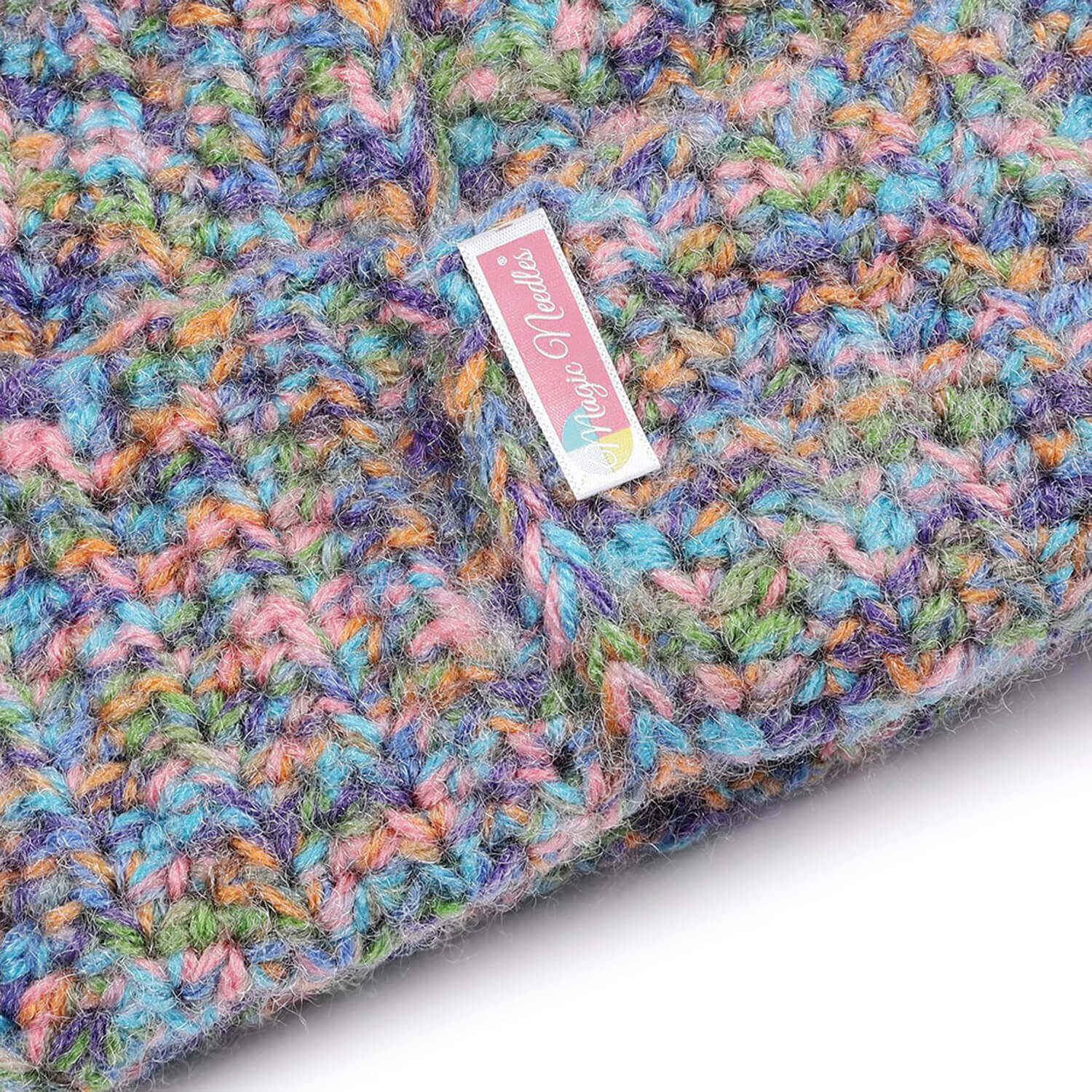 Multi-Color Fold Cap with Pompom - 2893