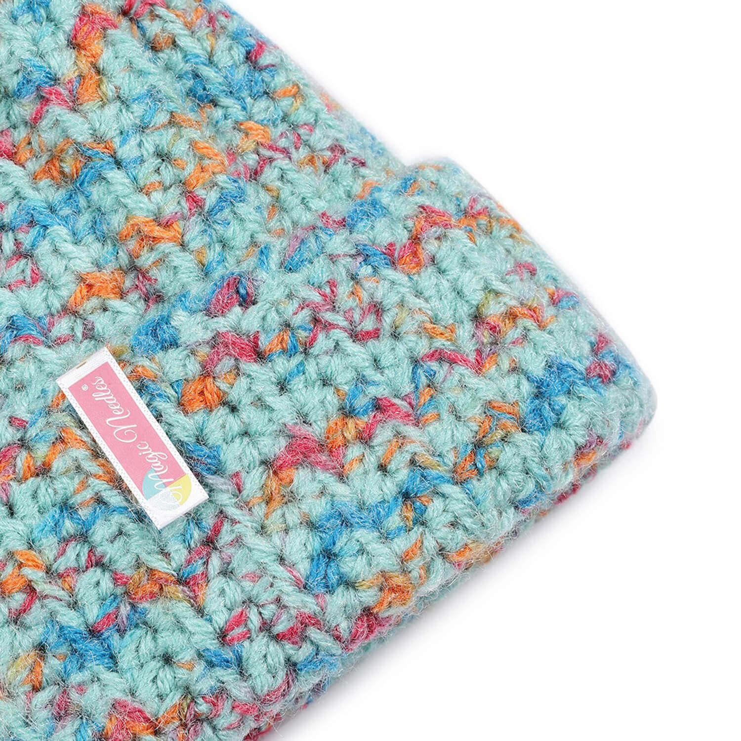 Multi-Color Fold Cap with Pompom - 2897