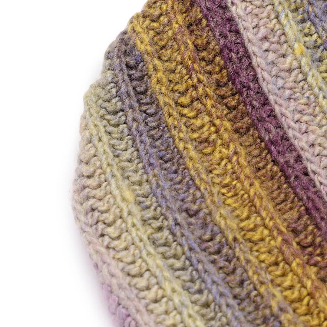 Multi-Colored Self-Striping Beanie - 2939
