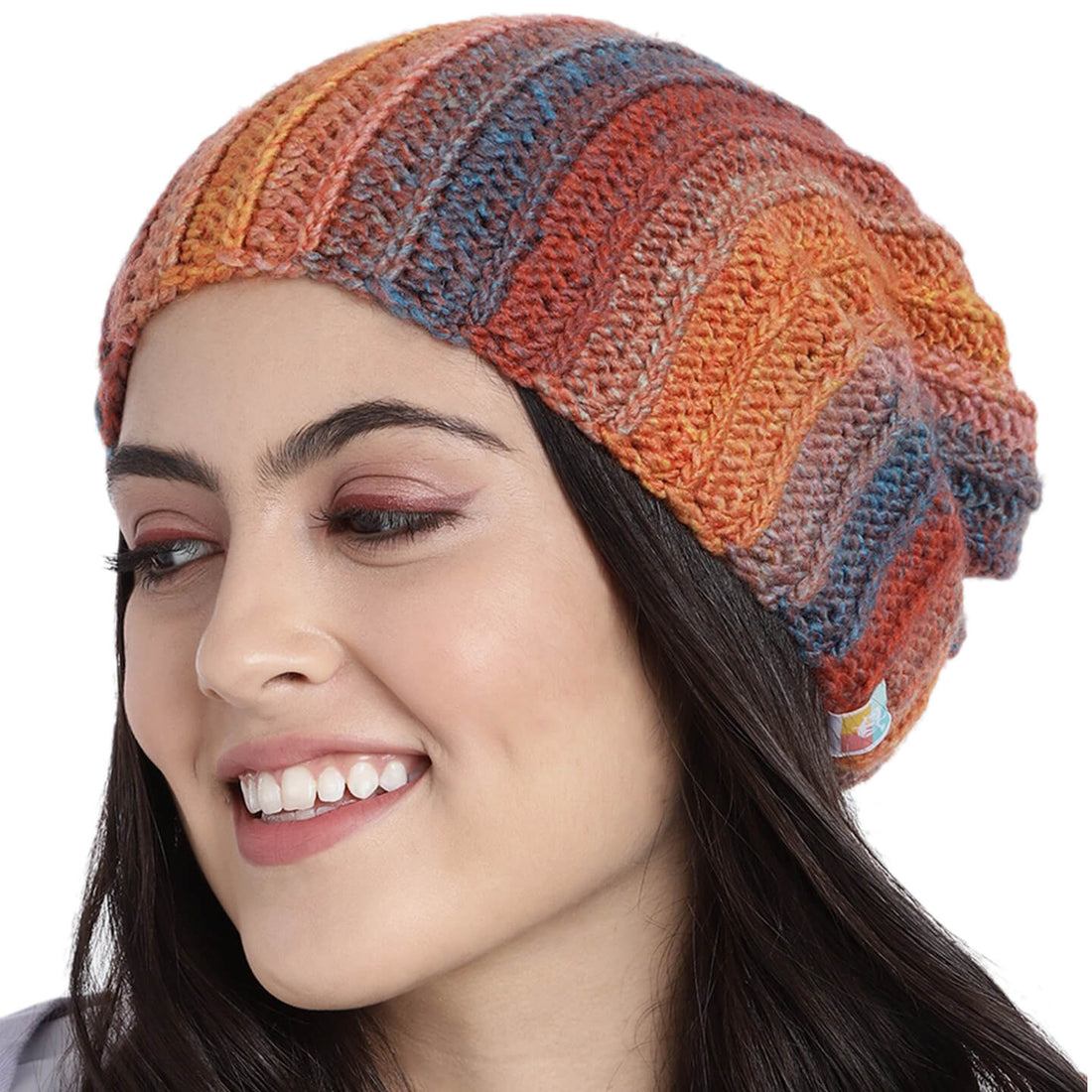 Multi-Colored Self-Striping Beanie - 2942