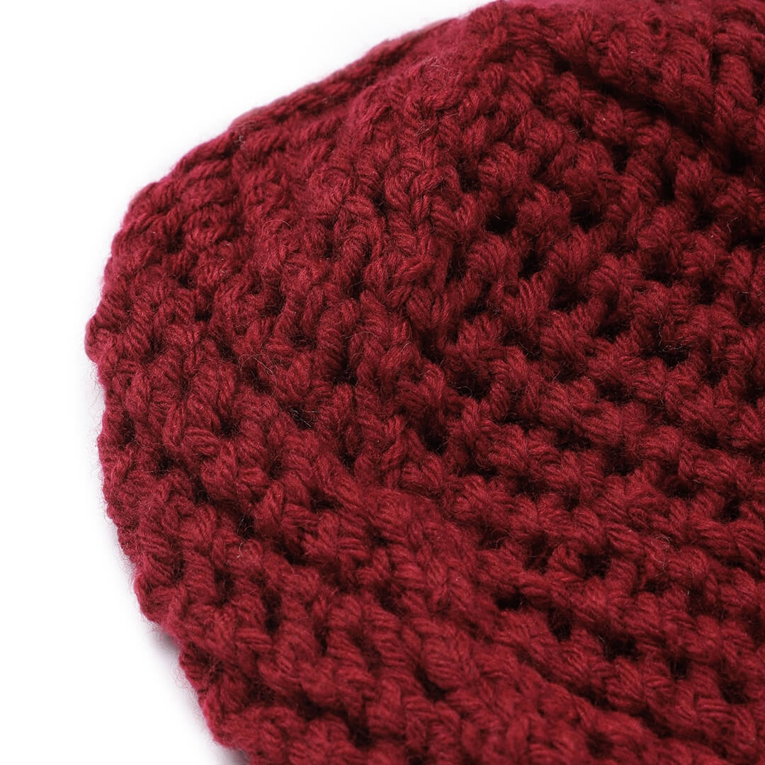 Maroon Netted Beanie - 306
