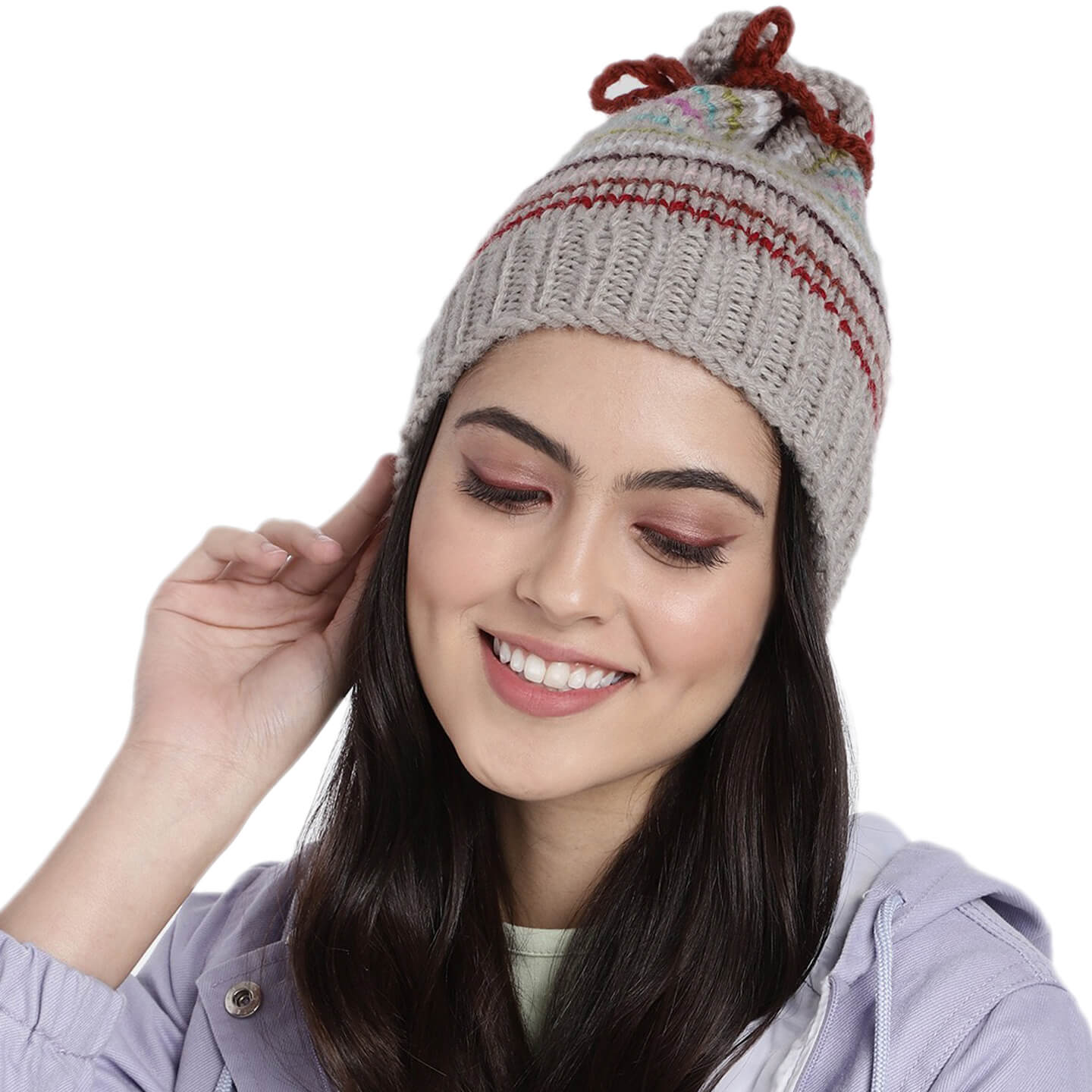 Beige Drawstring Beanie - 634