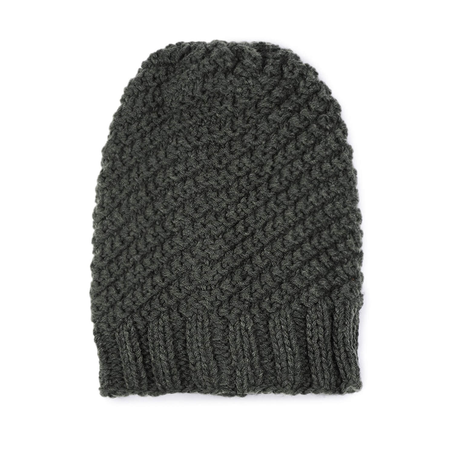 Diagonal Slouch Beanie - 637