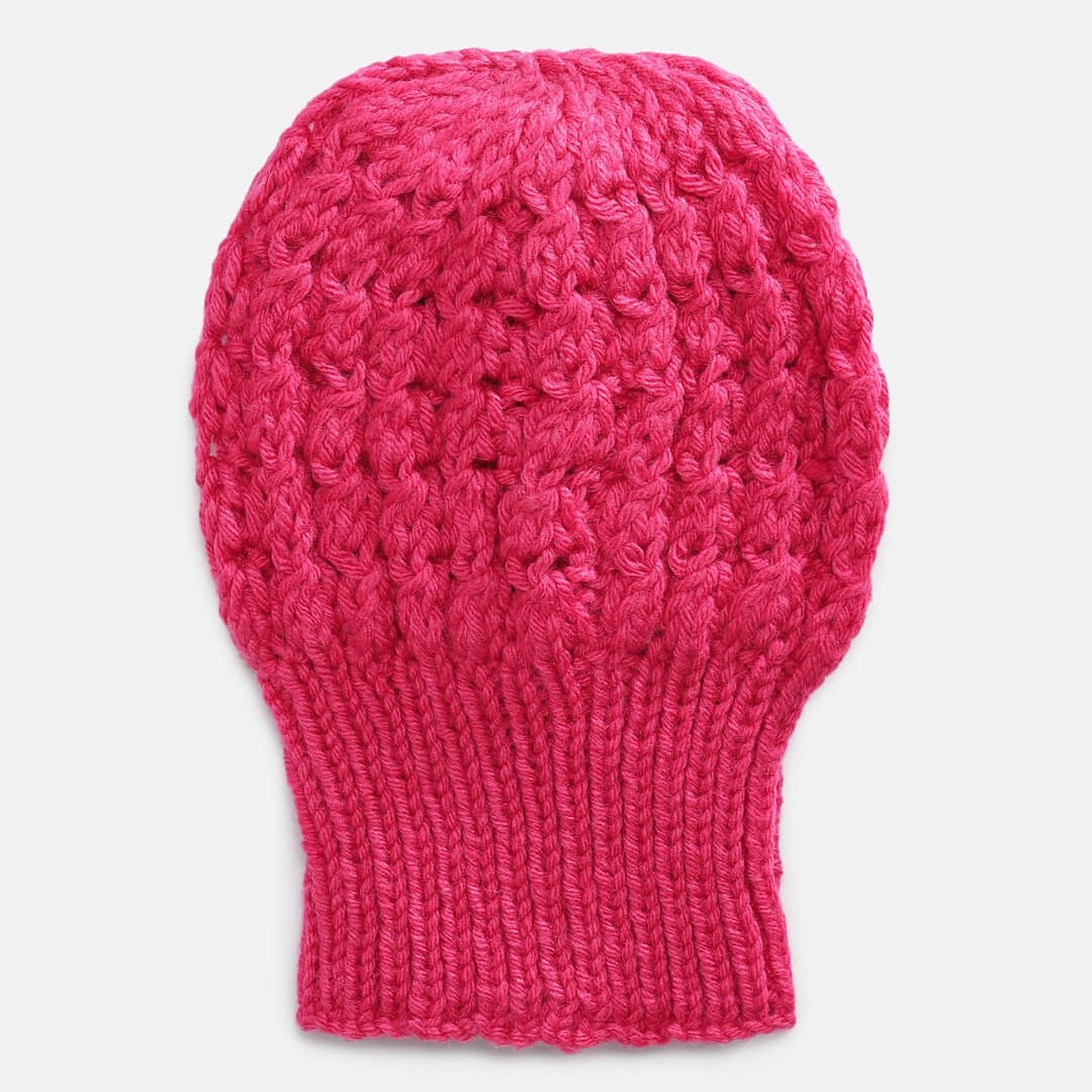 Fuchsia Pink Self-Design Beanie - 821