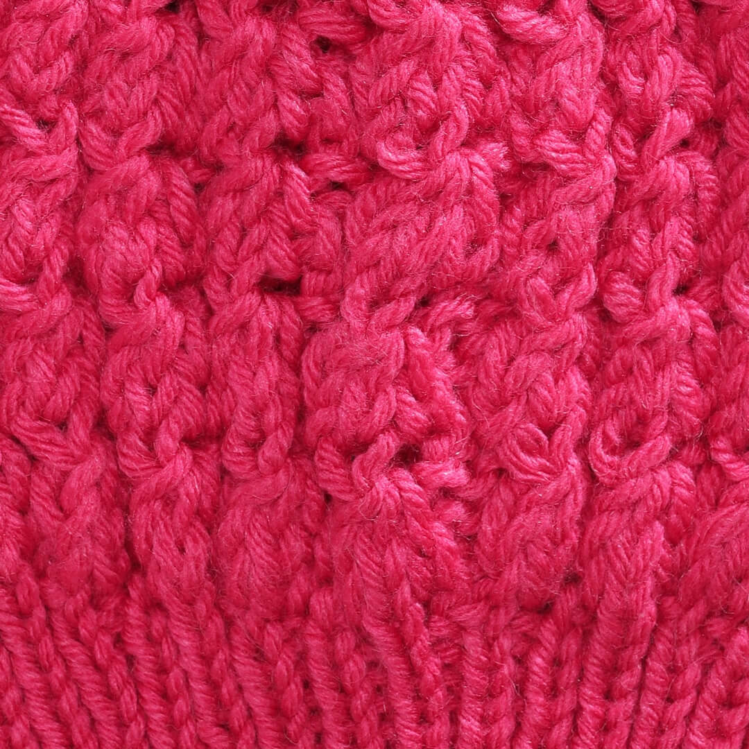 Fuchsia Pink Self-Design Beanie - 821