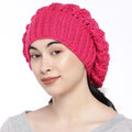 Fuchsia Pink Self-Design Beanie - 821