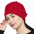 Red Self-Design Beanie - 826