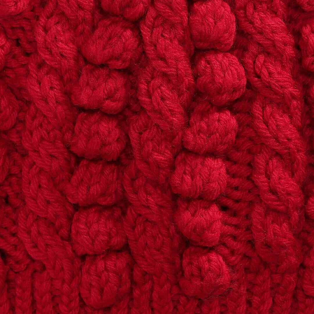 Red Self-Design Beanie - 826