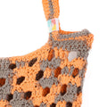 Handmade Crochet Market Bag - Peach, Grey 2643