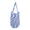 Handmade Crochet Market Bag - Blue, Purple 2646