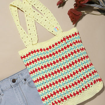 Handmade Crochet Market Bag - Multi-Color 2647