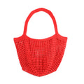 Handmade Crochet Market Bag - Coral Red 2648