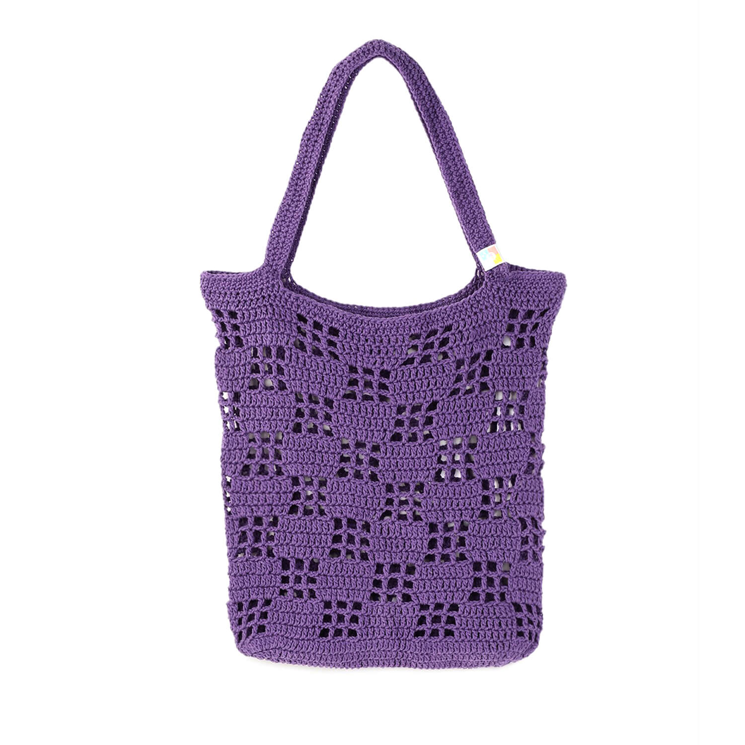 Handmade Crochet Market Bag - Dark Purple 2650