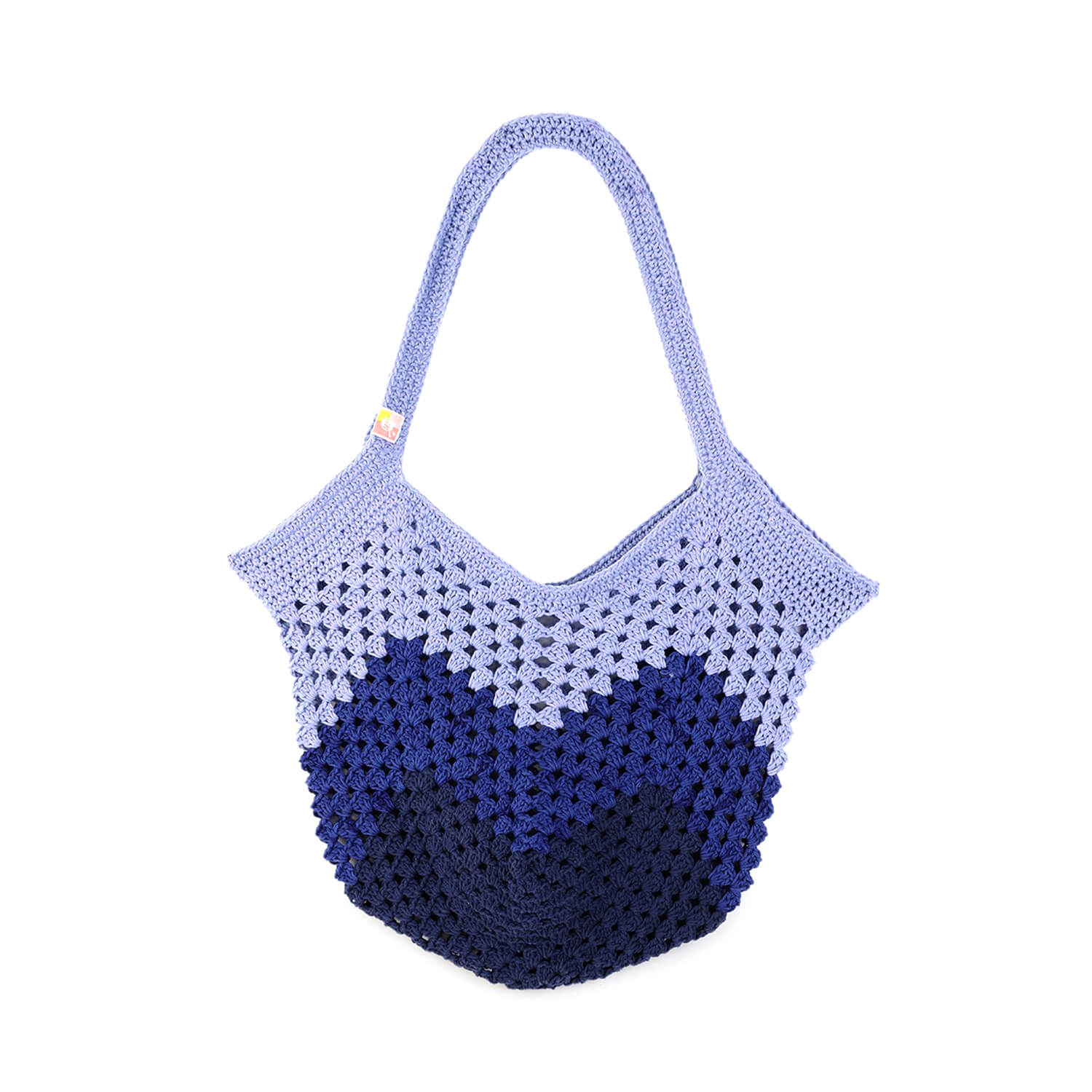 Handmade Crochet Market Bag - Blue 2652