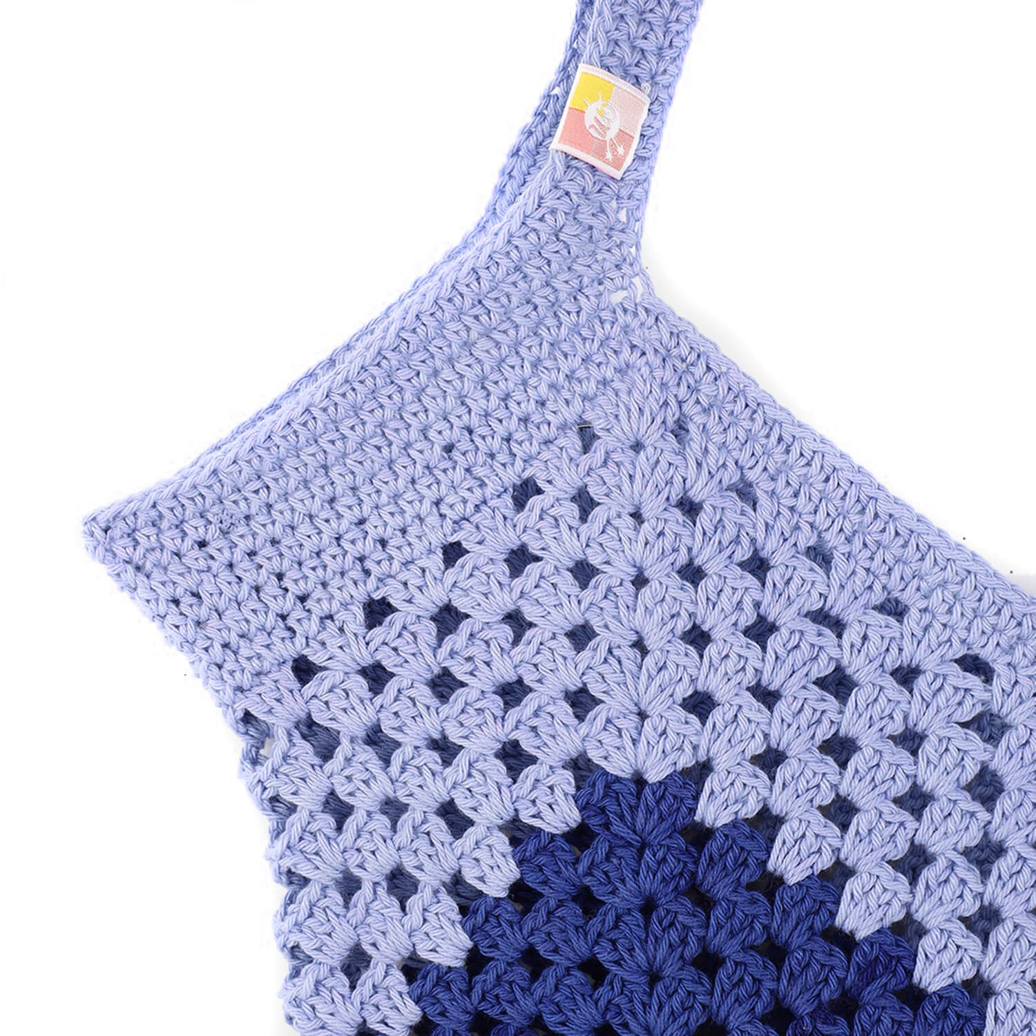 Handmade Crochet Market Bag - Blue 2652