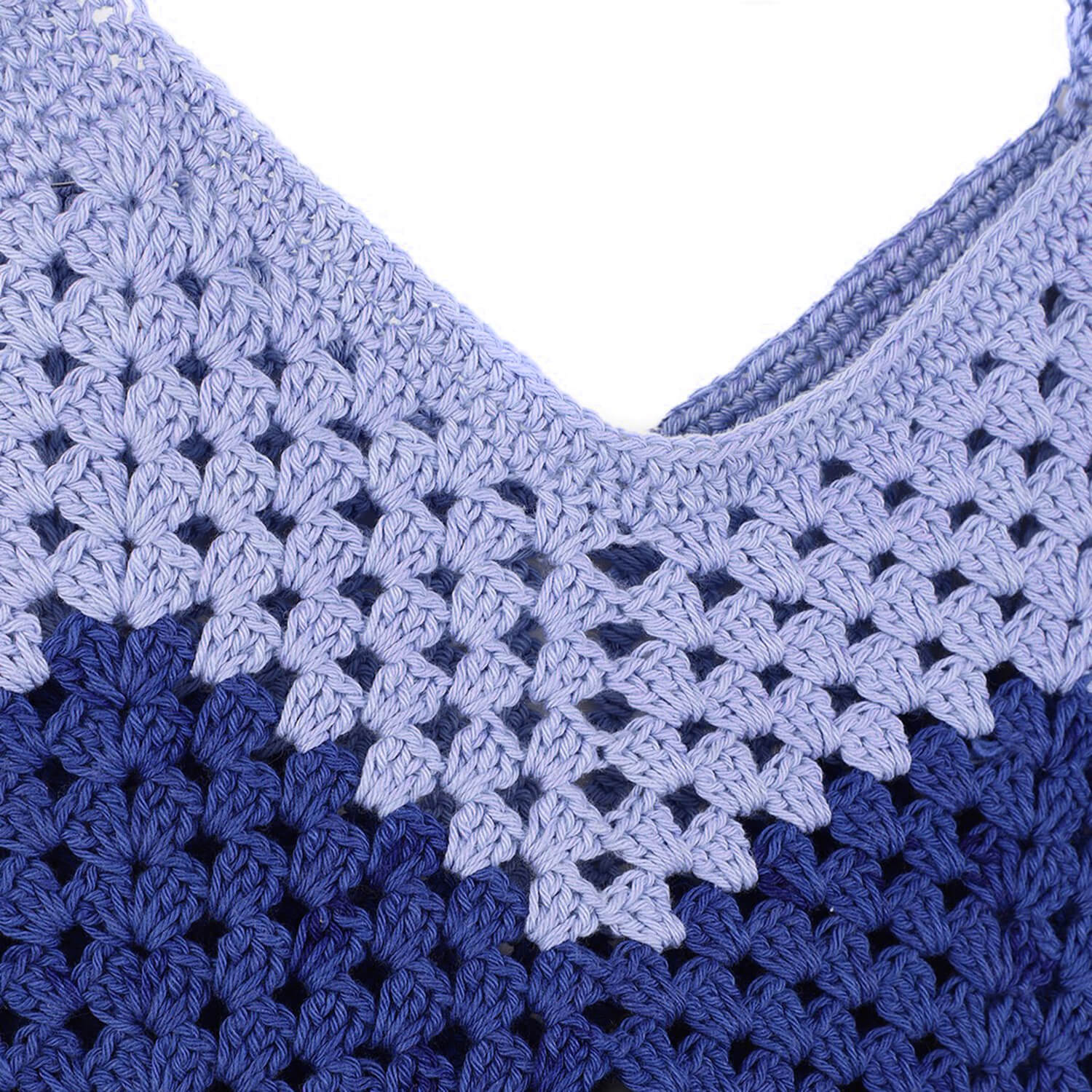 Handmade Crochet Market Bag - Blue 2652