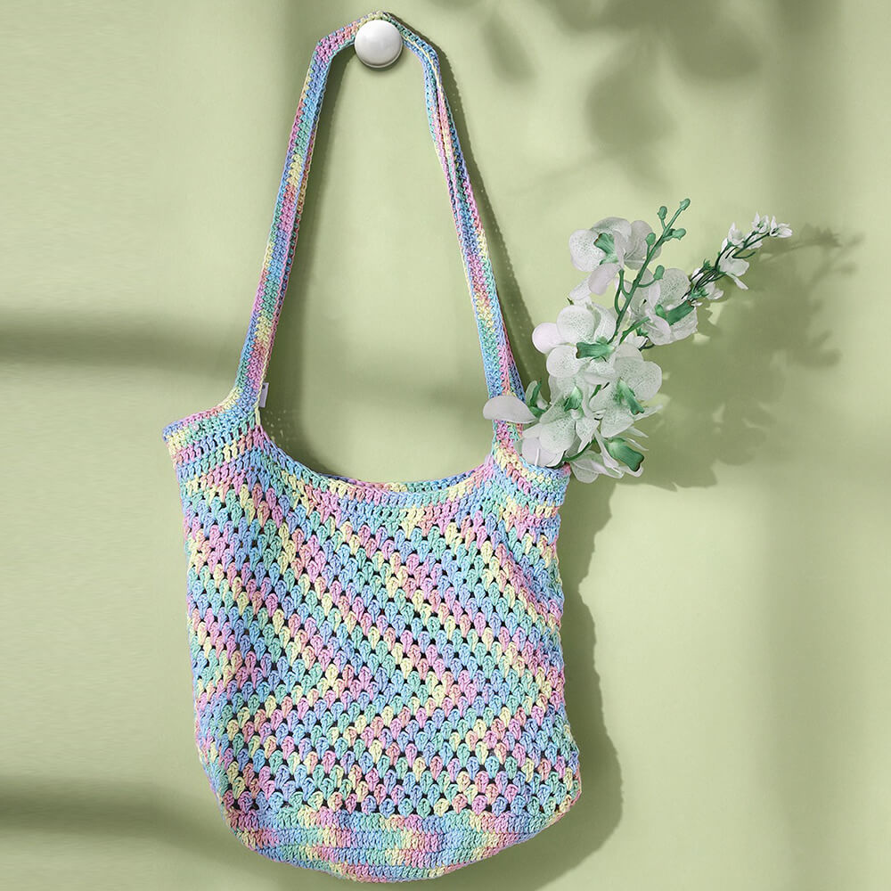 Handmade Crochet Market Bag - Multi-Color 2664