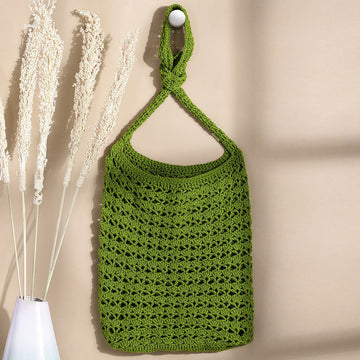Handmade Crochet Market Bag - Olive Green 2665