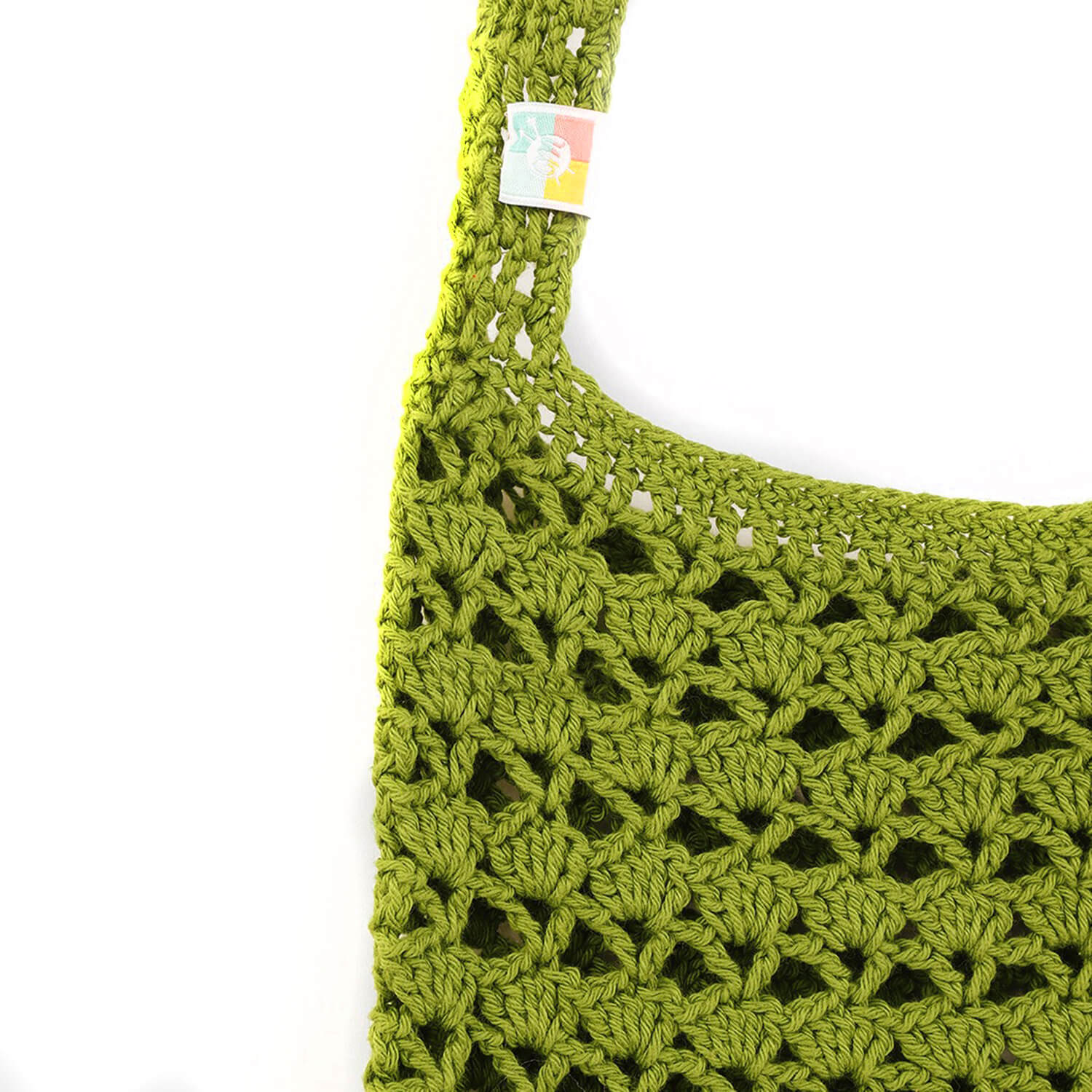Handmade Crochet Market Bag - Olive Green 2665