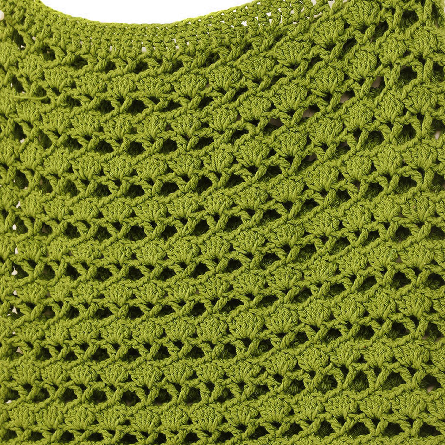 Handmade Crochet Market Bag - Olive Green 2665