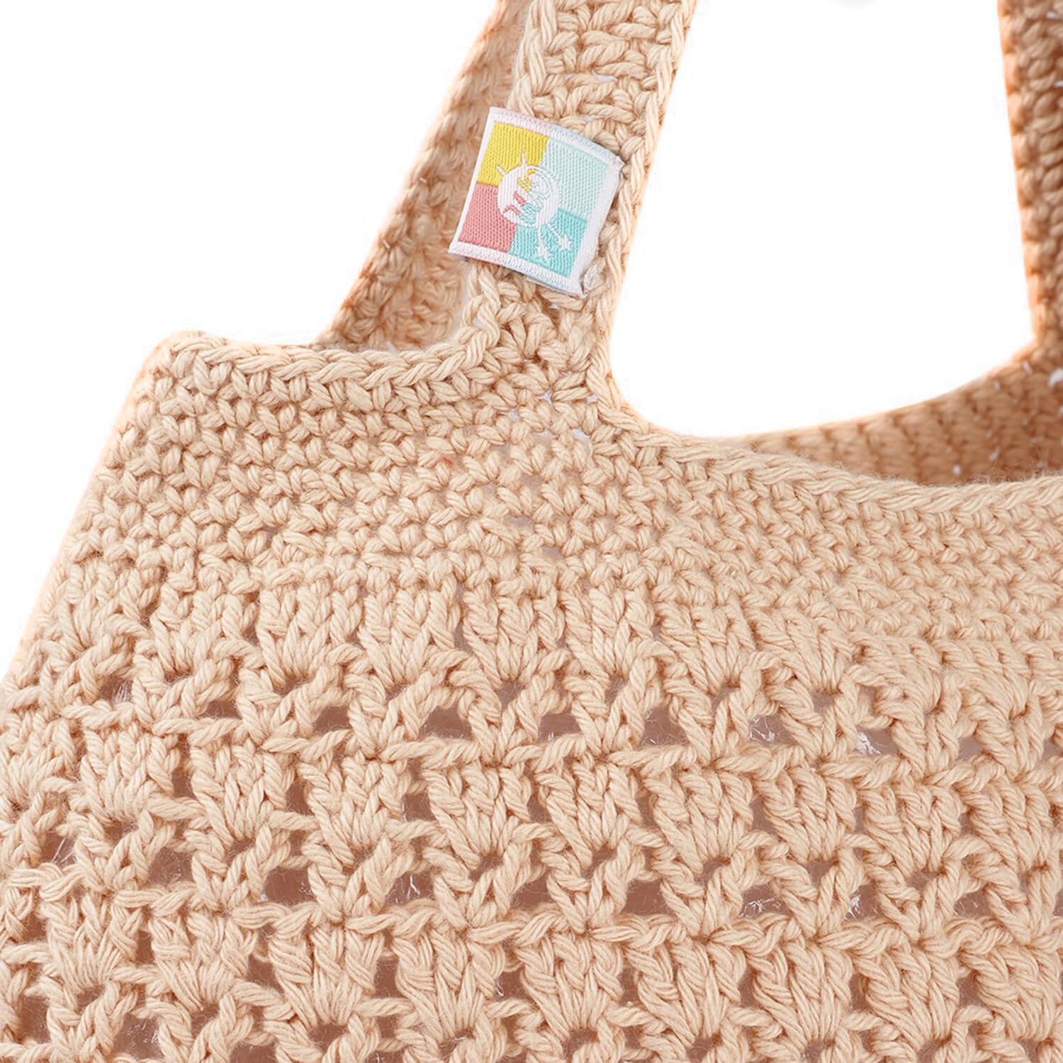 Handmade Crochet Market Bag - Beige 2668