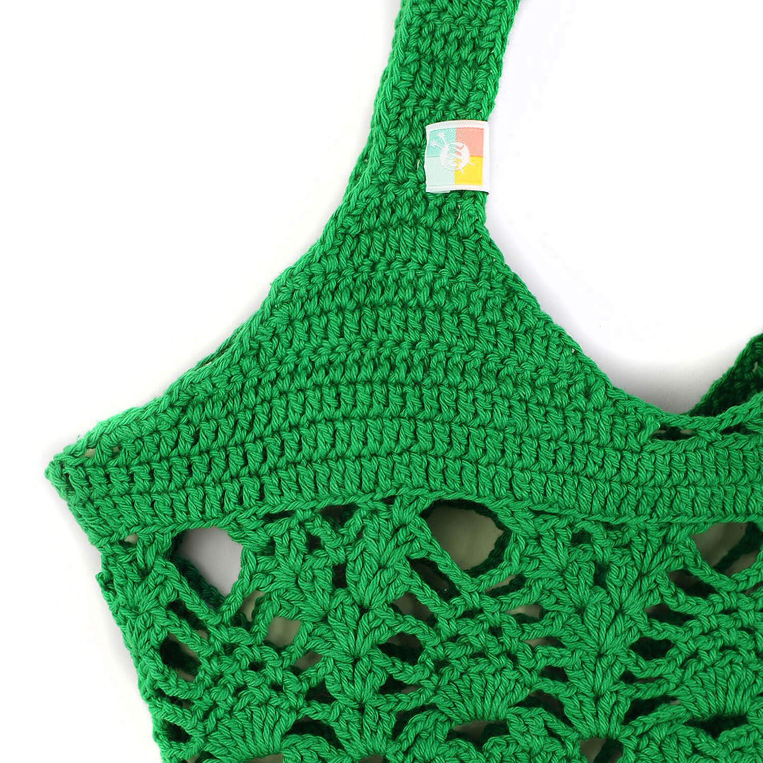 Handmade Crochet Market Bag - Green 2688