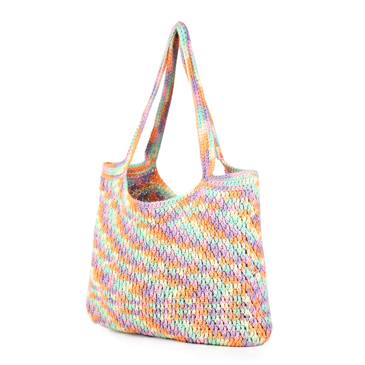 Handmade Crochet Market Bag - Multi-Color 2689