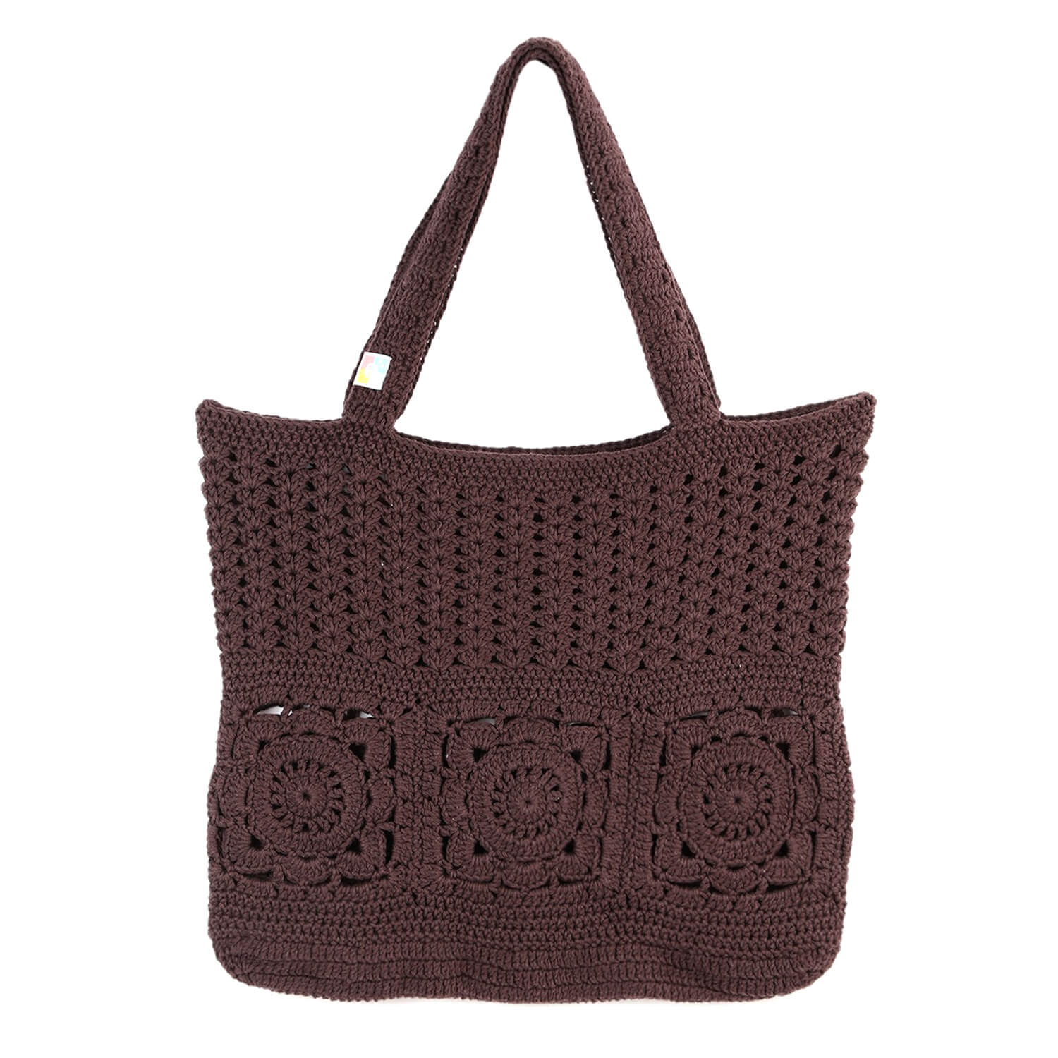 Handmade Crochet Market Bag - Brown 2690