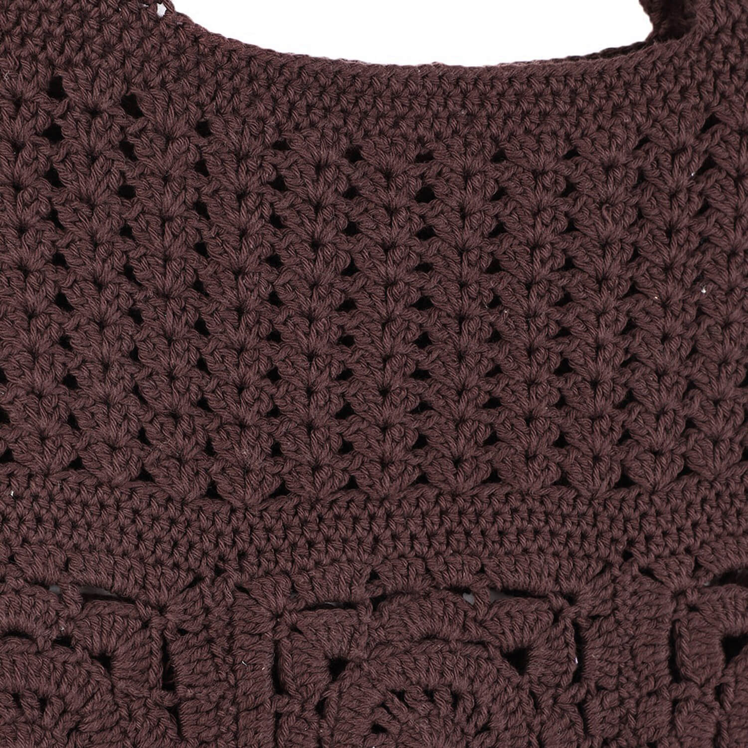 Handmade Crochet Market Bag - Brown 2690