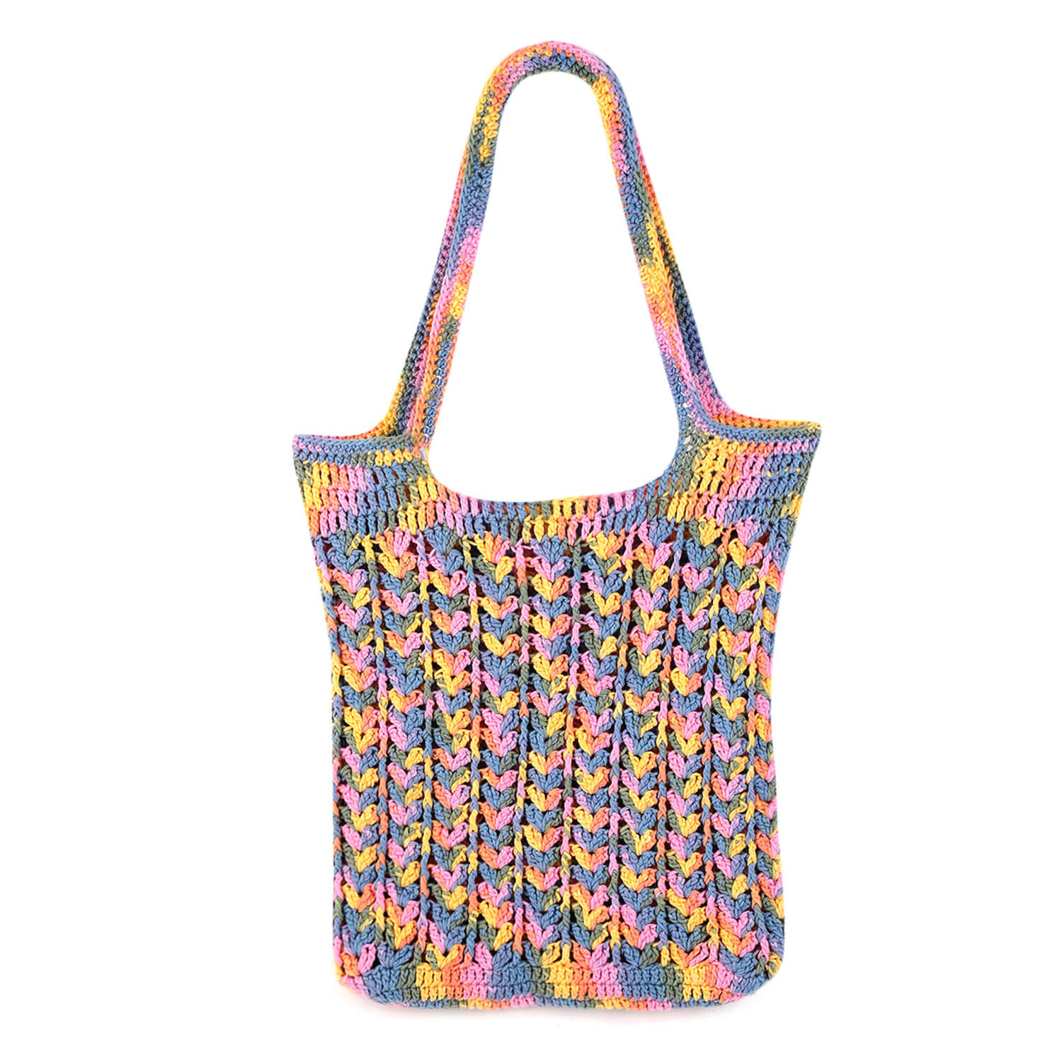 Handmade Crochet Market Bag - Multi-Color 2691