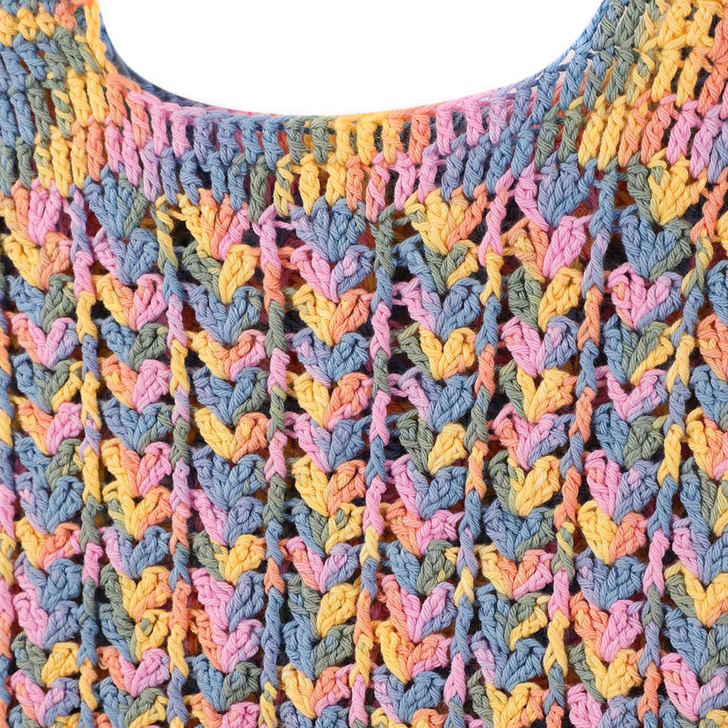 Handmade Crochet Market Bag - Multi-Color 2691