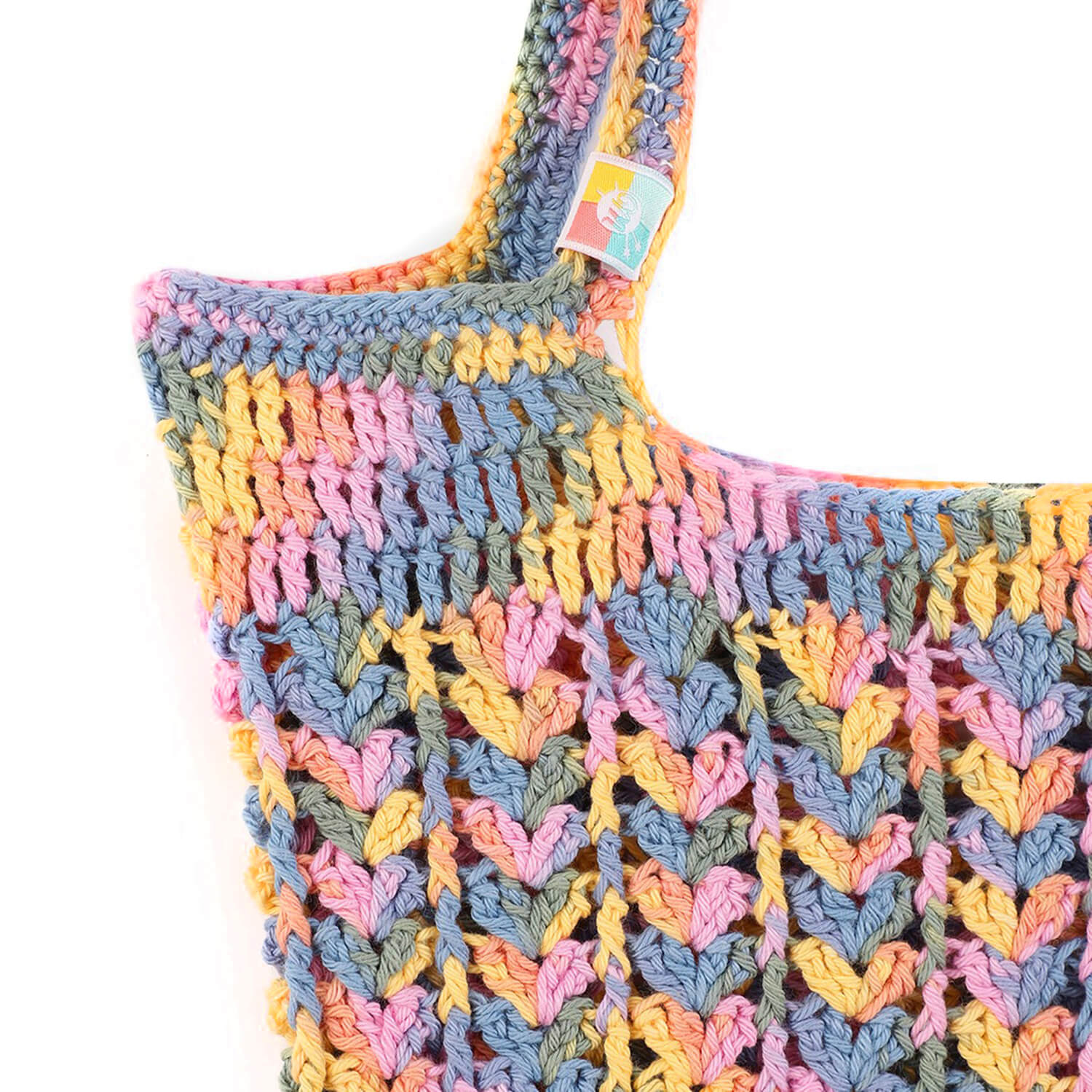 Handmade Crochet Market Bag - Multi-Color 2691