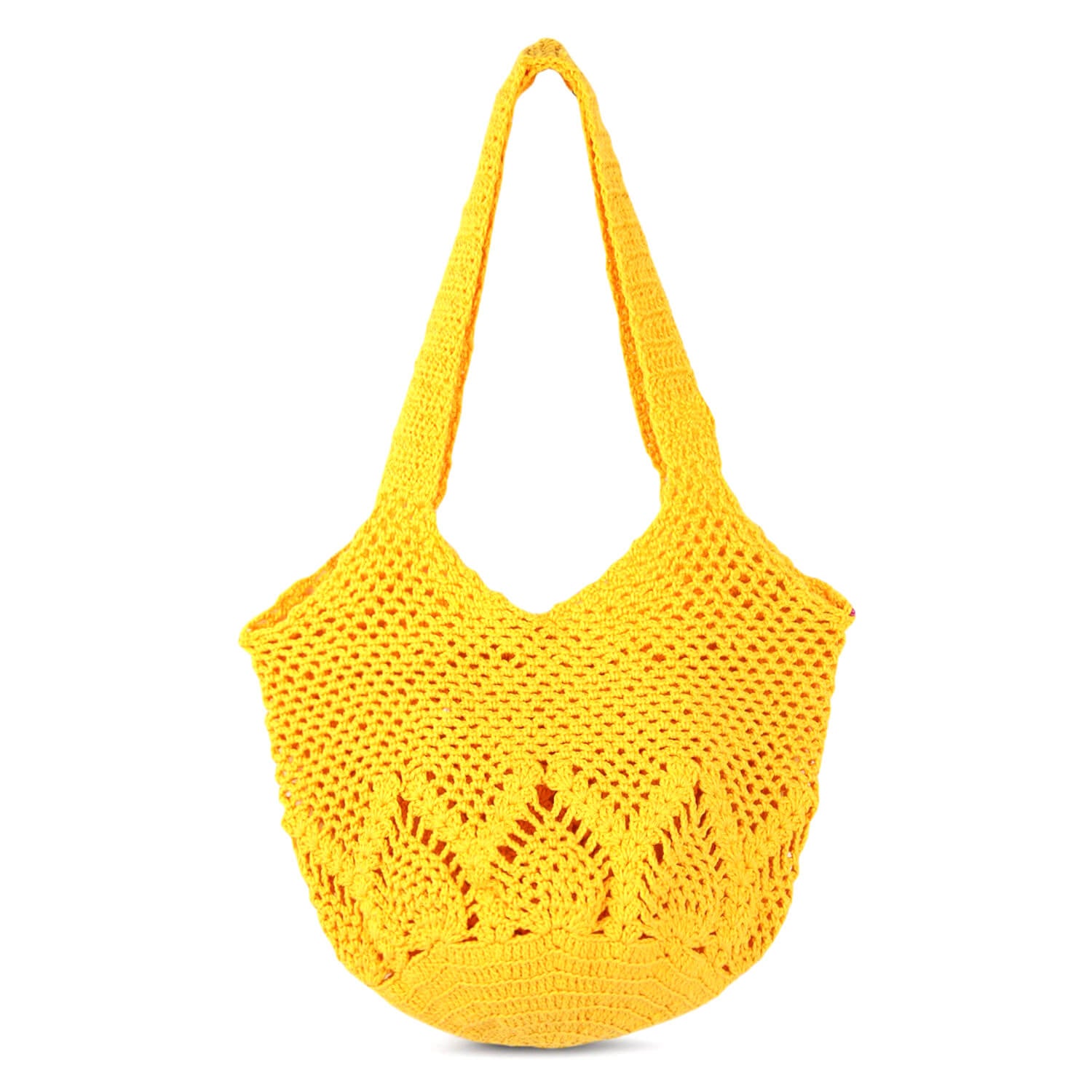 Handmade Crochet Market Bag - Yellow 2692