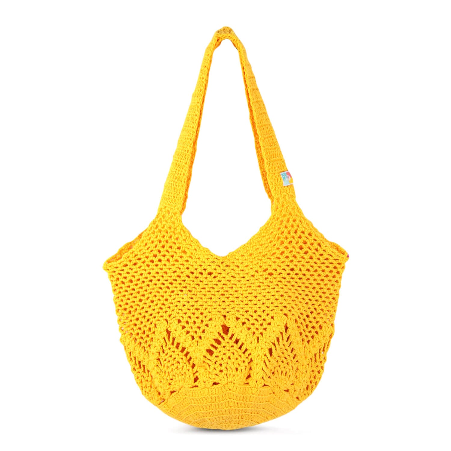 Handmade Crochet Market Bag - Yellow 2692