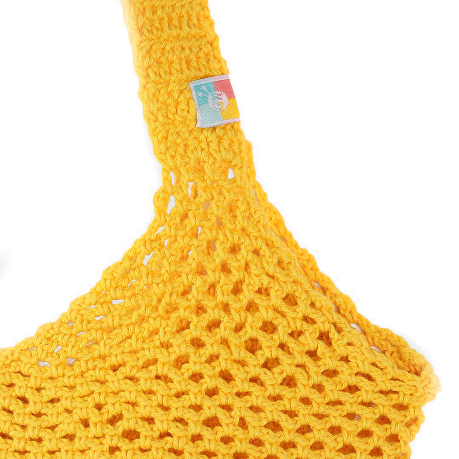 Handmade Crochet Market Bag - Yellow 2692