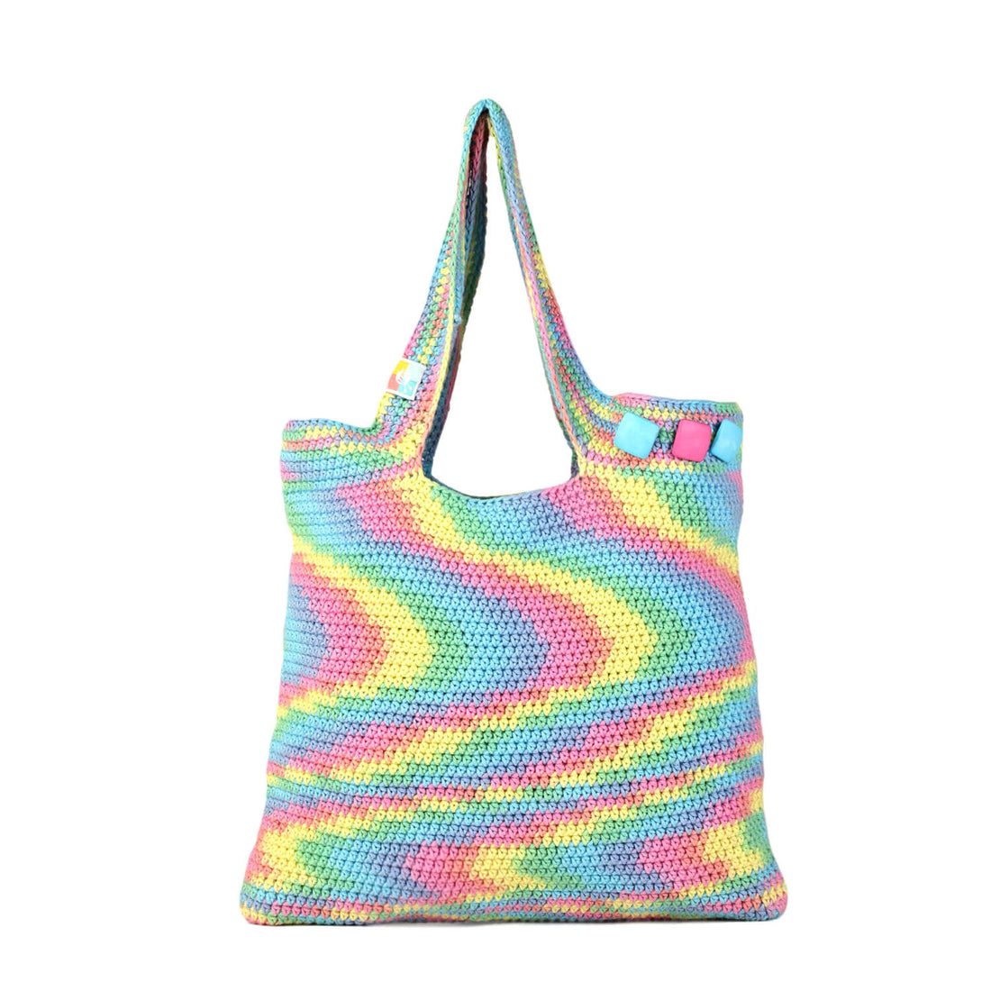 Handmade Crochet Market Bag - Multi-Color 2693