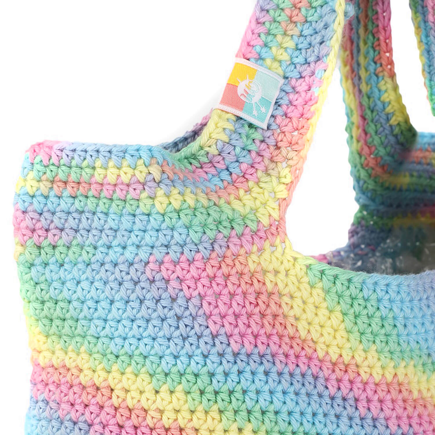 Handmade Crochet Market Bag - Multi-Color 2693
