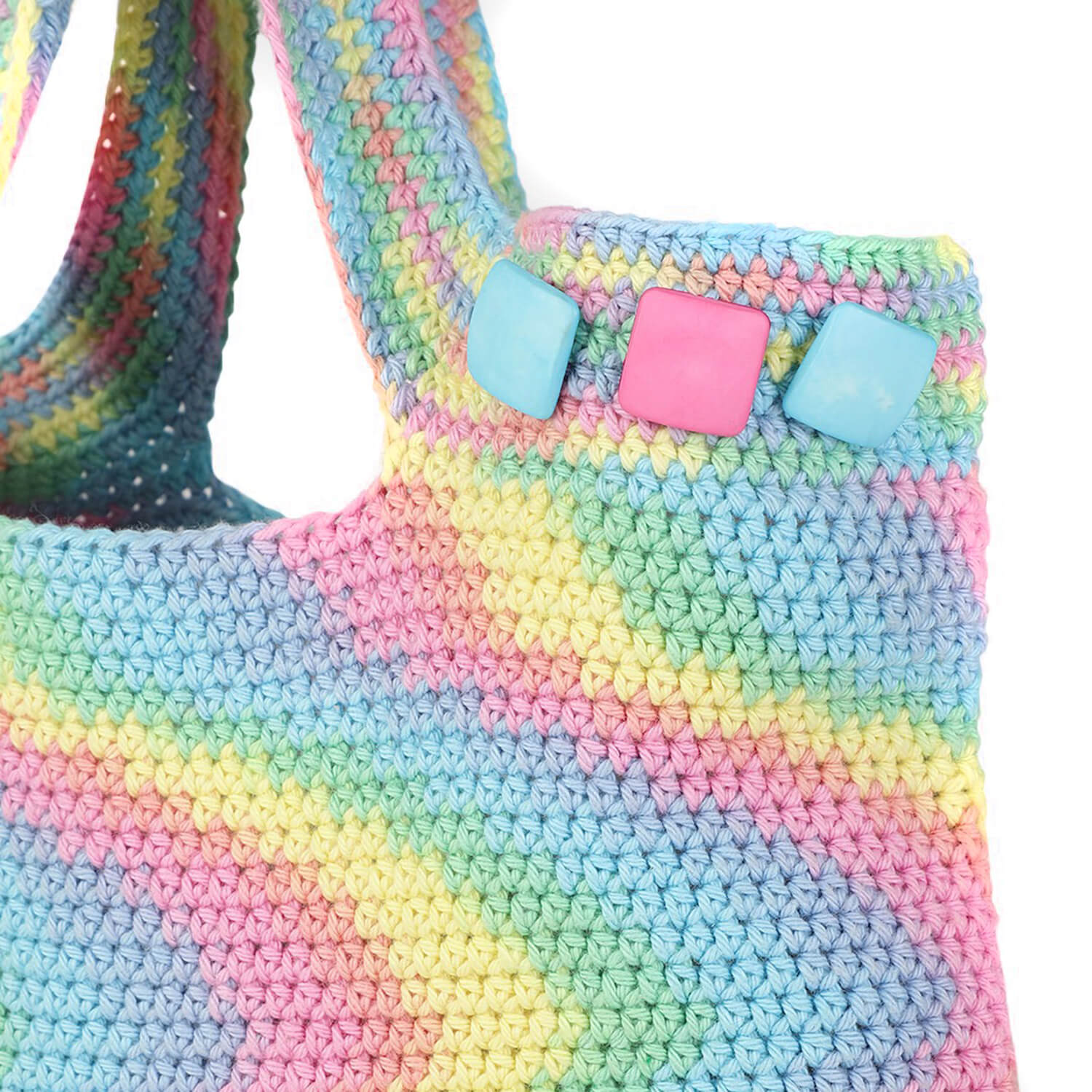 Handmade Crochet Market Bag - Multi-Color 2693