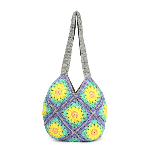 Handmade Crochet Market Bag - Multi-Color 2694